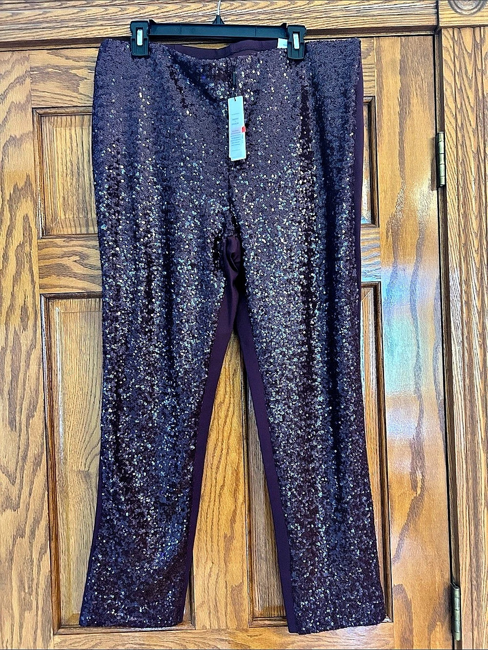 Chico's So Slimming 360 Juliet Sequin Front Ankle Pant Pants Purple 14R NWT
